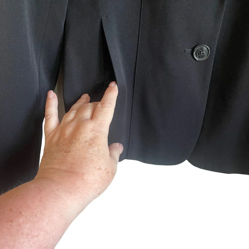 Rafaella Women Tailored Blazer‎ 6 Black Minimalist Career Office Jacket Workwear